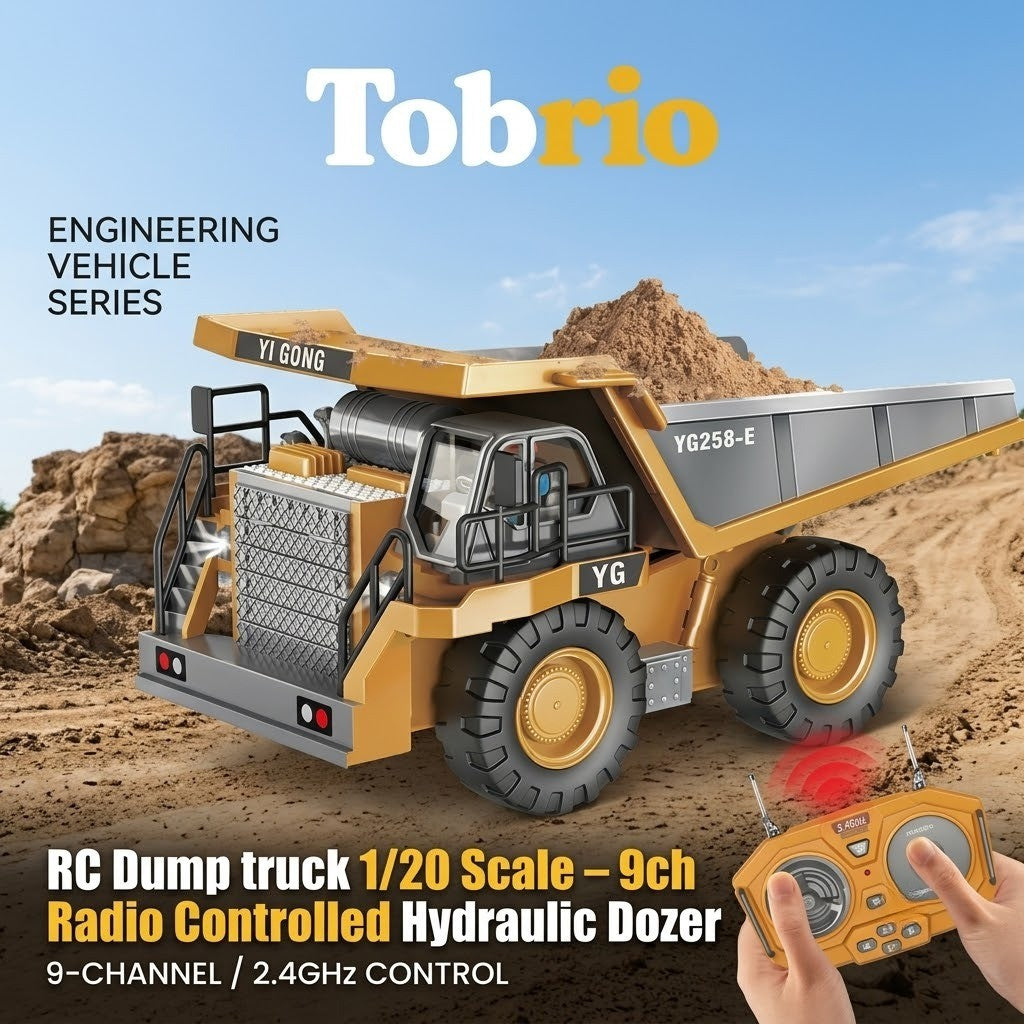 RC Dump Truck 1/20 Scale - 9Ch Radio Controlled Heavy Hauler
