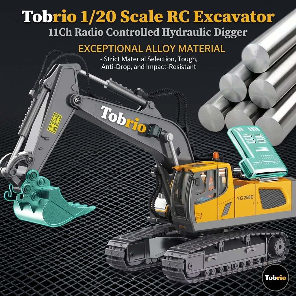 1/20 Scale RC Excavator – 11Ch Radio Controlled hydraulic Digger