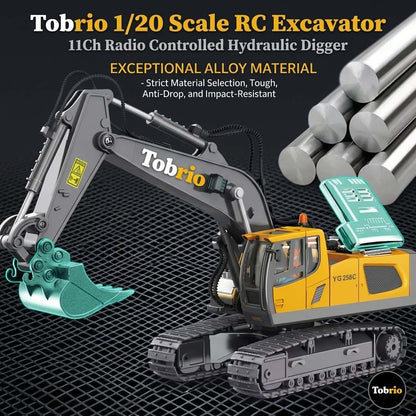 1/20 Scale RC Excavator – 11Ch Radio Controlled hydraulic Digger