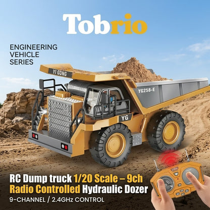 RC Dump Truck 1/20 Scale - 9Ch Radio Controlled Heavy Hauler